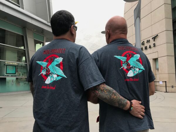 Jim and Kevin model our Fear the Bird T-Shirts