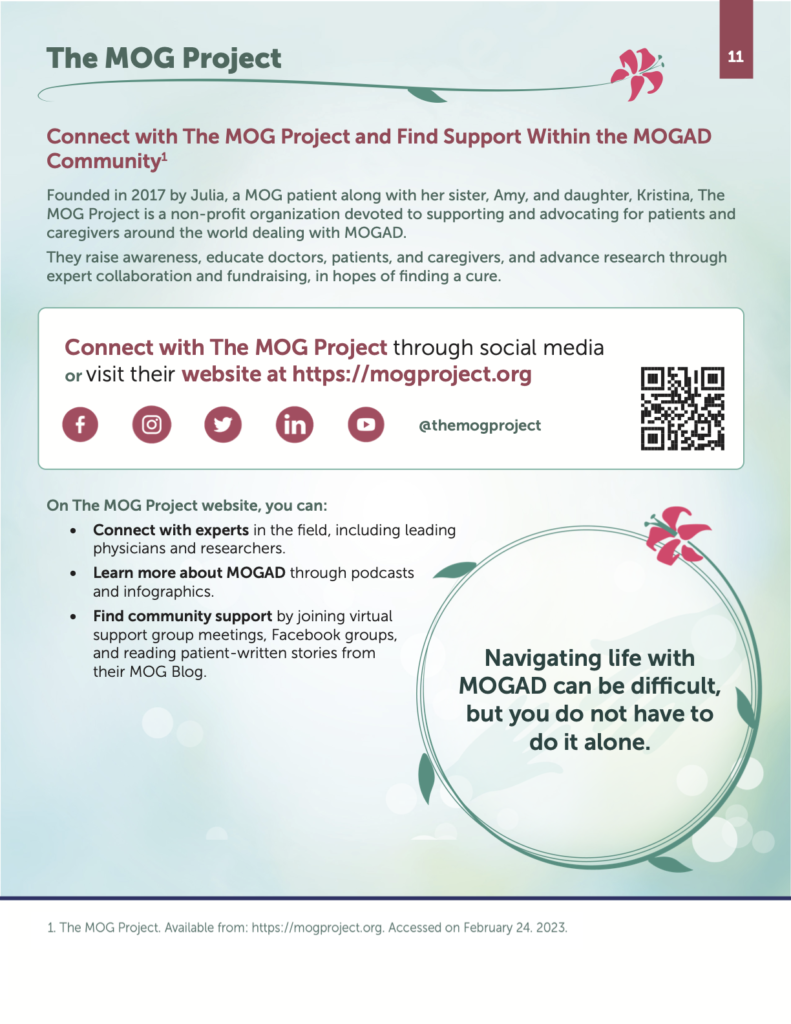 MOGAD Patient Brochure Page 11: For a downloadable accessible PDF, please press the Download PDF button below.