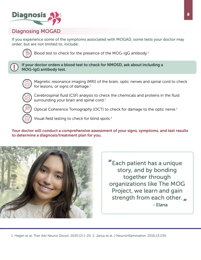 MOGAD Patient Brochure Page 8: For a downloadable accessible PDF, please press the Download PDF button below.